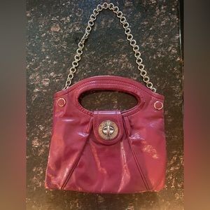 Marc by Marc Jacobs Pink Crinkled Patent Leather Turnlock Shoulder bag